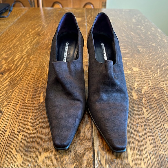 Vintage Donald J Pliner Unique Alligator Fabric Heeled Shoe - Picture 4 of 6